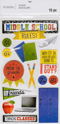 Education: Middle School, 3D scrapbook stickers 4x7" (Recollections)<br><font color=red>40% off</font>