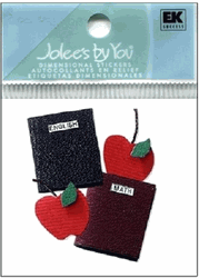 Textbooks & Apple, school, 3D scrapbook embellishment (Jolee's by You)