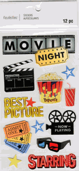 Movie Night, 3D scrapbook stickers 4x7" (Recollections)<br><font color=red>40% off</font>