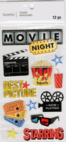 Movie Night, 3D scrapbook stickers 4x7" (Recollections)<br><font color=red>40% off</font>