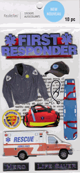 First Responder, 3D scrapbook stickers 4x7" (Recollections)