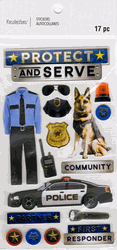 Police, 3D scrapbook stickers 4x7" (Recollections)<br><font color=red>40% off</font>