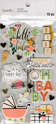 Baby - Hello, 3D scrapbook stickers 4x7" (Recollections)<br><font color=red>40% off</font>