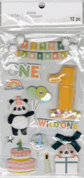 Happy 1st Birthday, 3D scrapbook stickers 4x7" (Recollections)<br><font color=red>40% off</font>