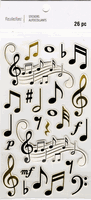 Music Notes & Clefs, 3D scrapbook stickers 4x7" (Recollections)<br><font color=red>40% off</font>