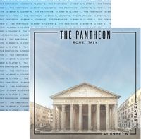 Italy, The Pantheon, Rome, double-sided Coordinates scrapbook paper (Scrapbook Customs) 