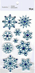 Snowflakes, glitter, 3D scrapbook stickers 4x7" (Recollections)<br><font color=red>40% off</font>