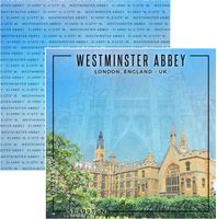England, Westminster Abbey, double-sided Coordinates scrapbook paper (Scrapbook Customs)