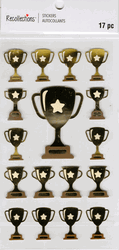 Trophies - Gold, 3D scrapbook stickers 4x7" (Recollections)<br><font color=red>40% off</font>