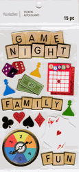 Family Game Night, 3D scrapbook stickers 4x7" (Recollections)<br><font color=red>40% off</font>