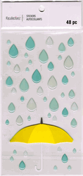 Umbrella & Raindrops, 3D scrapbook stickers 4x7" (Recollections)<br><font color=red>40% off</font>
