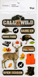 Hunting - Call of the Wild, 3D scrapbook stickers 4x7" (Recollections)<br><font color=red>40% off</font>