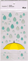 Umbrella & Raindrops, 3D scrapbook stickers 4x7" (Recollections)<br><font color=red>40% off</font>