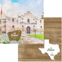 Texas - The Alamo World Heritage Site, double-sided scrapbook paper (Scrapbook Customs)
