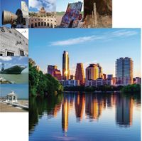 Texas Collection, Downtown Austin, double-sided scrapbook paper (Reminisce)