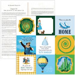 Wizard of Oz, Journaling Cards, 4x4", double-sided scrapbook paper (Carta Bella) 