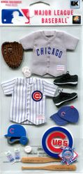 Chicago Cubs, 3-D Major League Baseball Uniform Stickers, MLBJB006 Jolee's Boutique MLB scrapbook (EK Success)<br><font color=red>RARE - LIMITED QUANTITIES</font>