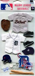 Detroit Tigers, 3-D Major League Baseball Uniform Stickers, MLBJB022 Jolee's Boutique MLB scrapbook (EK Success)<br><font color=red>RARE - LIMITED QUANTITIES</font>