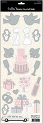Bella! Wedding Cardstock Stickers, Pink & Silver, 20/pk (Ruby Rock-It)<br><font color=red>50% off</font>