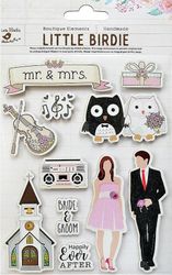 Happily Ever After Wedding , 3D Scrapbook stickers, 11/pk (Little Birdie)