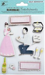 Romantic Proposal, wedding, 3D Scrapbook stickers, 10/pk (Little Birdie)