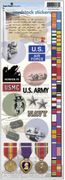 Military: Air Force, Army, Navy, Marines cardstock stickers, 5x12" scrapbook (Paper House)