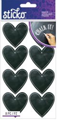 Chalk Heart Label Stickers, 4" x 7" scrapbook stickers (Sticko)<br><font color=red>25% off</font>