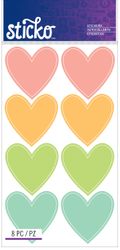 Colorful Heart Label Stickers, 4" x 7" scrapbook stickers (Sticko)<br><font color=red>25% off</font>