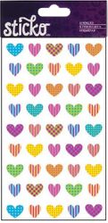 Colorful Heart Repeats, 4" x 7" scrapbook stickers (Sticko)<br><font color=red>25% off</font>