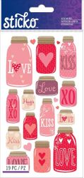 Mason Jar Love, 4" x 7" scrapbook stickers (Sticko)<br><font color=red>25% off</font>