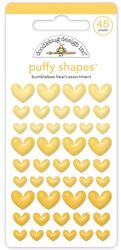 Puffy Stickers, Bumblebee Yellow Hearts, scrapbook (Doodlebugs)