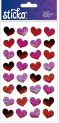 Red Bubble Hearts, scrapbook stickers (Sticko)