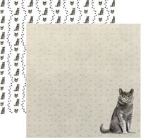 Cat Portrait, British Shorthair Watercolor, double-sided, scrapbook paper (Scrapbook Customs)