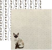 Cat Portrait, Siamese Watercolor, double-sided, scrapbook paper (Scrapbook Customs)