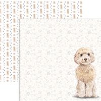 Dog Portrait, Cockapoo Champagne Watercolor, double-sided, scrapbook paper (Scrapbook Customs)