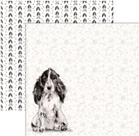 Dog Portrait, Cocker Spaniel Black Watercolor, double-sided, scrapbook paper (Scrapbook Customs)