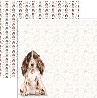 Dog Portrait, Cocker Spaniel Brown Watercolor, double-sided, scrapbook paper (Scrapbook Customs)