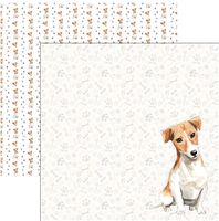 Dog Portrait, Jack Russell Terrier Watercolor, double-sided, scrapbook paper (Scrapbook Customs)