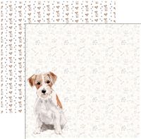 Dog Portrait, Jack Russell Terrier, Wire Haired Watercolor, double-sided, scrapbook paper (Scrapbook Customs)