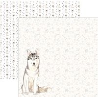 Dog Portrait, Siberian Husky Watercolor, double-sided, scrapbook paper (Scrapbook Customs)