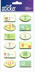 Baby's First Year, 3D scrapbook stickers (Sticko) 