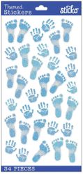 Pastel Baby Boy Prints, 4" x 7" scrapbook stickers (Sticko)<br><font color=red>25% off</font>