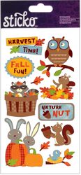 Harvest Time, glitter, 4" x 7" scrapbook stickers (Sticko)<br><font color=red>25% off</font>