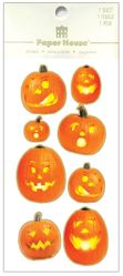 Jack Lanterns, Halloween, foil scrapbook stickers (Paper House)