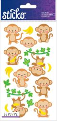 Dancing Monkeys, scrapbook stickers (Sticko)