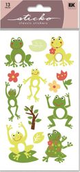 Frog World, glitter scrapbook stickers (Sticko)
