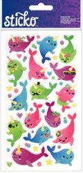 Funny Narwhals, animal scrapbook stickers (Sticko)