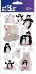 Penguins & Polar Bears, 3D scrapbook stickers (Sticko)