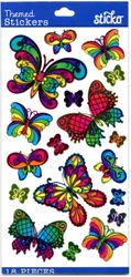 Stained Glass Butterflies, 4x7" scrapbook stickers (Sticko)<br><font color=red>25% off</font>