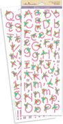 Alphabet, Miss Elizabeth's 2-Sided Clear Stickers, 4.25"x11" Sheet, Flower Girl's Alphabet